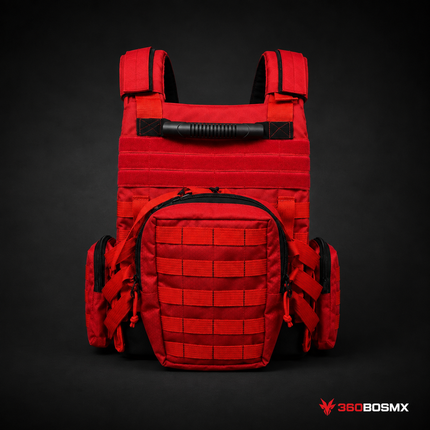 Chaleco Paramédico  Brigadistas Tipo Táctico Sistema MOLLE bolsillos modulares SN274 - Rojo