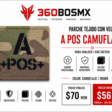 Parche Tela c/ Velcro Tipo De Sangre