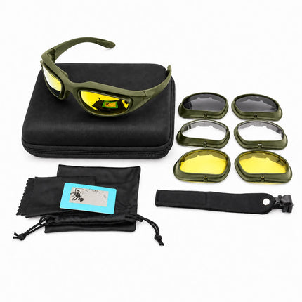 Gafas Tácticas con 3 Micas Intercambiables Verde 398 M