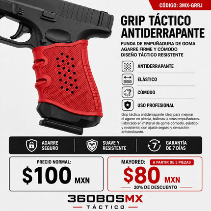 Grip Tactico Corta Goma Rojo