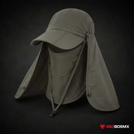 Gorra con Protección Solar Desmontable MZ-006 - Verde