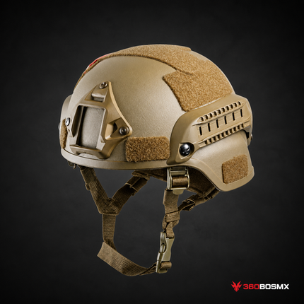 Casco Táctico con Rieles y Base para Cámara PJ381 / PJ706 - Caqui