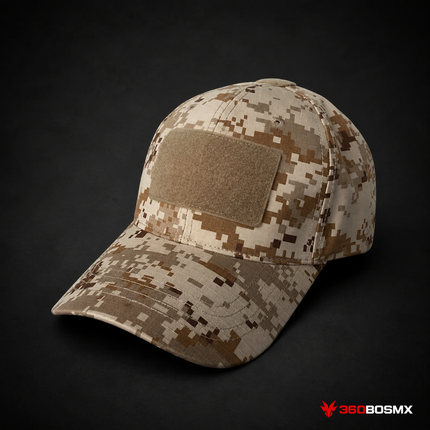 Gorra Táctica con Panel GTM-L - Café Pixel