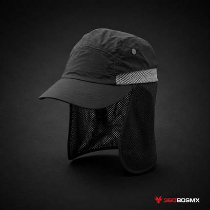 Gorra con Cubre Nuca de Malla MZ-009 - Negro