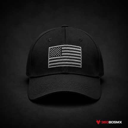 Gorra Militar con Bandera USA MZ-004 - Negro