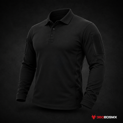 Polo Táctica de Manga Larga SN174 - Negra - Talla XL