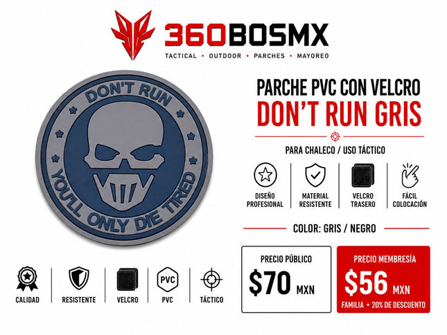 Parche PVC c/ Velcro Dont Run A1
