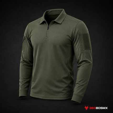 Polo Táctica de Manga Larga SN174 - Verde - Talla XL