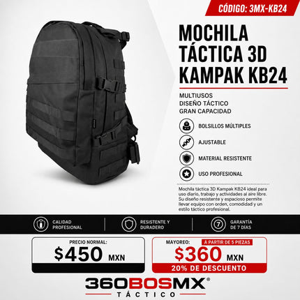 Mochila Tactica KAMPAK Negro