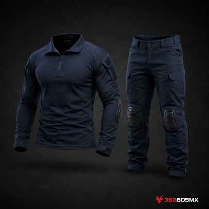 Uniforme Táctico con Coderas y Rodilleras GJP-WF - Azul Marino - Talla L