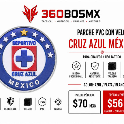 Parche PVC c/ Velcro Cruz Azul