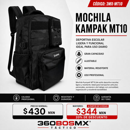 Mochila Tactica KAMPAK Negro