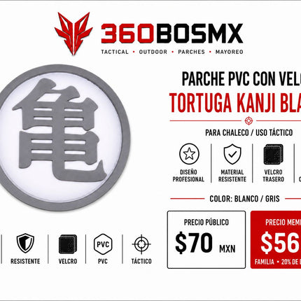 Parche PVC c/ Velcro Tortuga Kanji