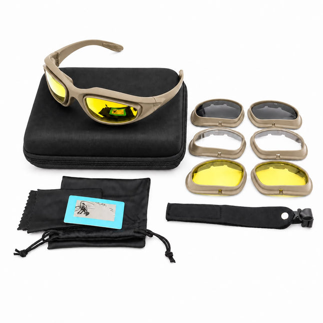 Gafas Tácticas con 3 Micas Intercambiables Caqui 398 M