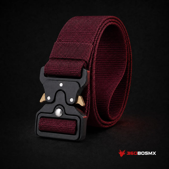 Cinturón hebilla metal liberación rápida Color Guinda