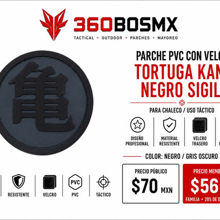 Parche PVC c/ Velcro Tortuga Kanji A1