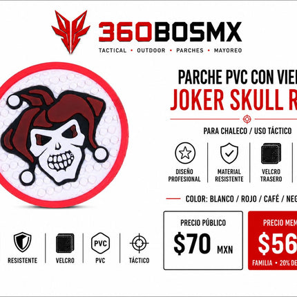 Parche PVC c/ Velcro Joker Skull A1
