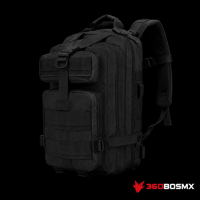 Mochila Táctica Militar Escuela 30 Lts Calidad Original Gjp Wz3ph - Negra