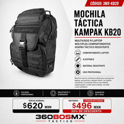 Mochila Tactica KAMPAK Negro