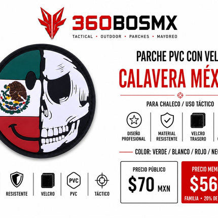 Parche PVC c/ Velcro Calavera