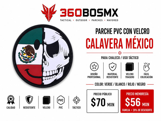 Parche PVC c/ Velcro Calavera A5 M