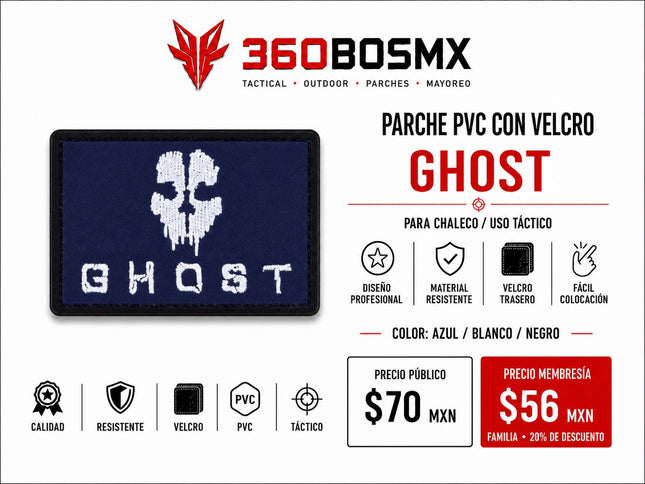 Parche PVC c/ Velcro Ghost M