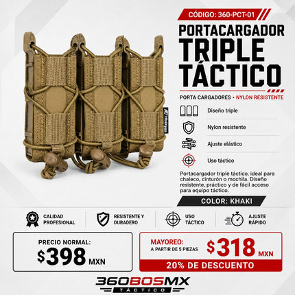 Porta Cargador Triple Tactico
