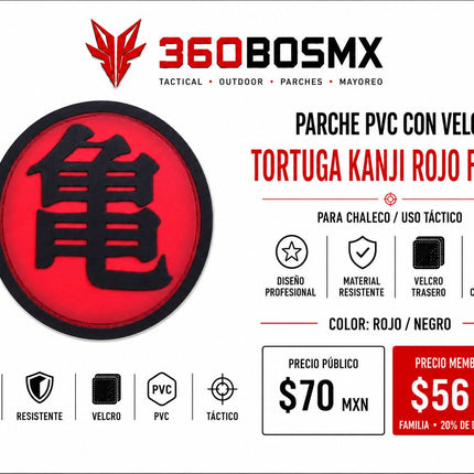 Parche PVC c/ Velcro Tortuga Kanji A1