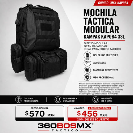 Mochila Tactica KAMPAK Negro