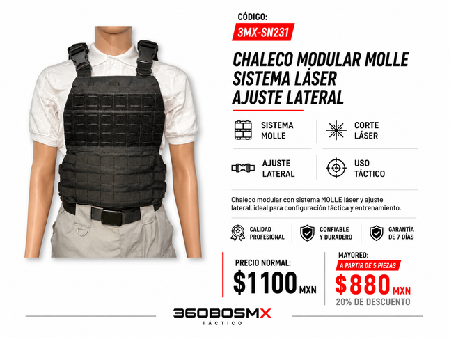 Chaleco Tactico Porta Placa M
