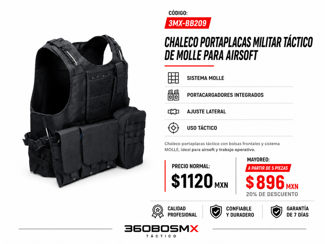 Chaleco Tactico Porta Placa M