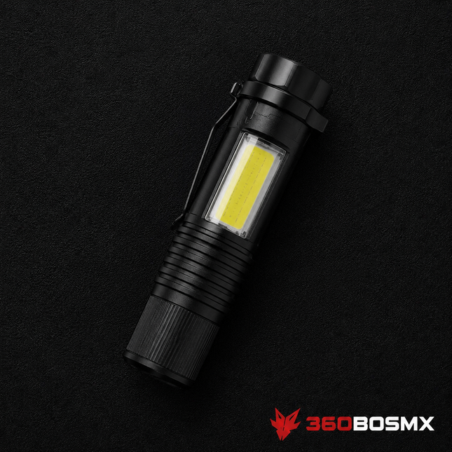 Mini Linterna LED Q5 + COB 1200 lm con Clip – CD172