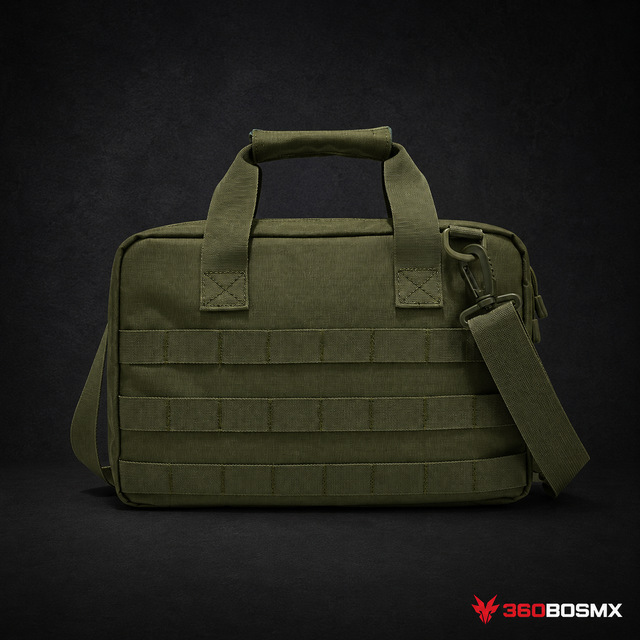 Mochila maletín para arma  y accesorios sistema molle y porta parches LYB6 - Verde