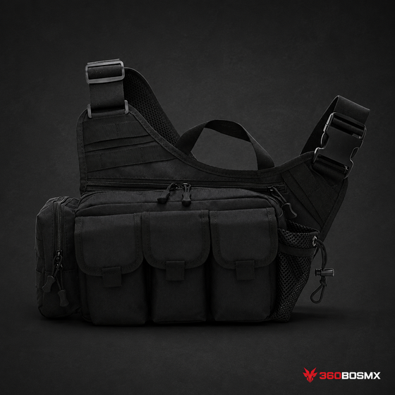 Mochila Táctica Cruzada MOLLE QingQing XB053 – Negro – 360BOSMX