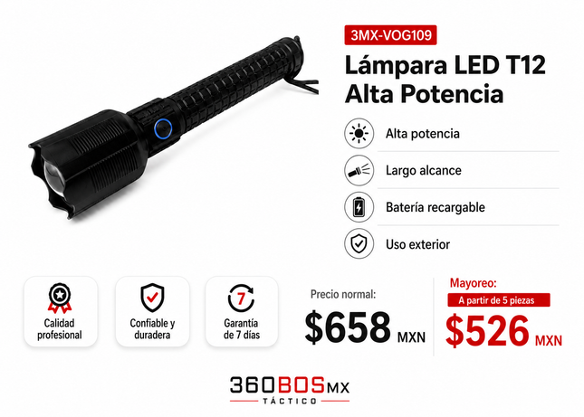 Lampara Led T12 Alta Potencia