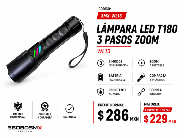 Lampara Led T180