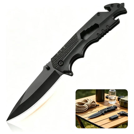 Cuchillo táctico plegable multiuso MXQ-017 — Acero inoxidable - vista 1