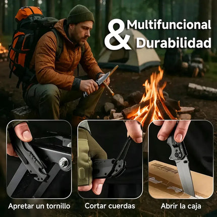 Cuchillo táctico plegable multiuso MXQ-017 — Acero inoxidable - vista 4