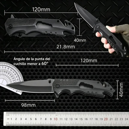Cuchillo táctico plegable multiuso MXQ-017 — Acero inoxidable - vista 6