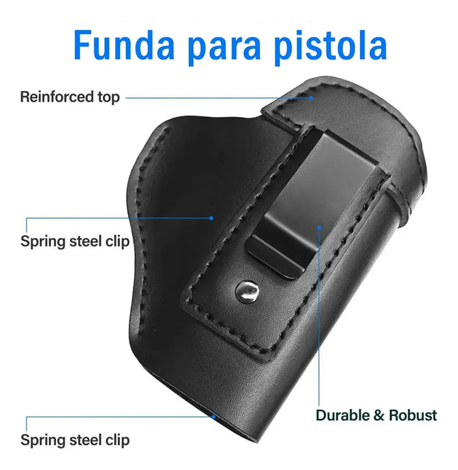 Funda discreta de cuero para porte oculto universal — Negra - vista 2