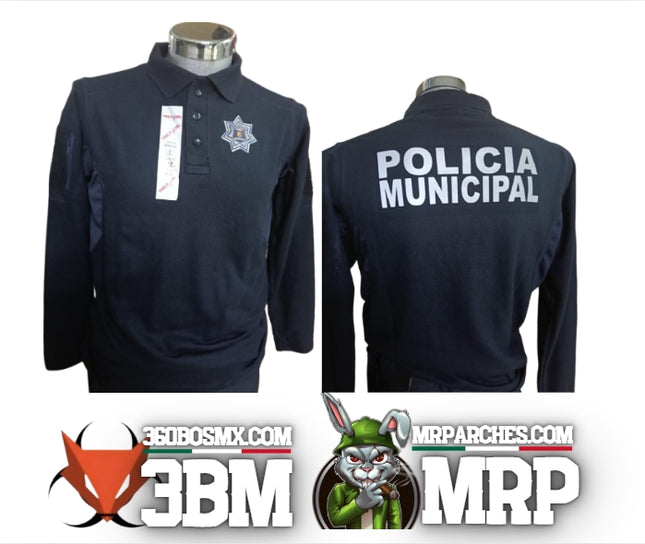 Camisa Polo Manga Larga Color Azul Marino PM 	464	3BM-0284 M