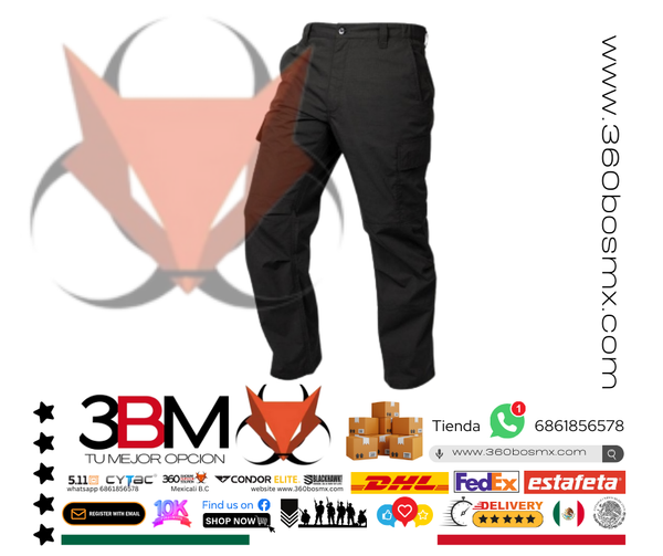 LAPG Pantalon Tactico Cargo Negro