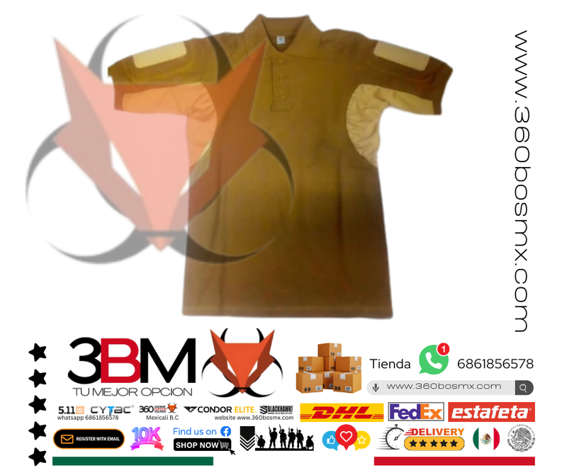 Tactical Camisa Polo Manga Corta Coyote