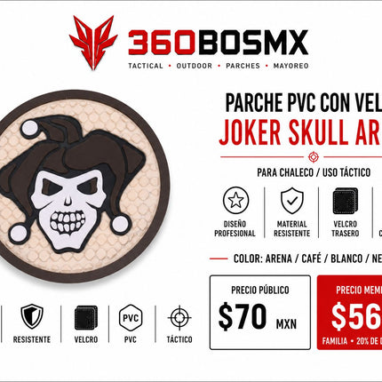 Parche PVC c/ Velcro Joker Skull