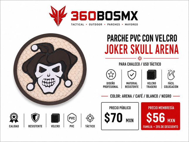 Parche PVC c/ Velcro Joker Skull
