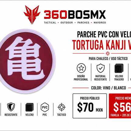 Parche PVC c/ Velcro Tortuga Kanji