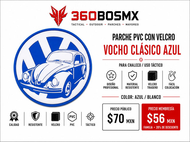 Parche PVC c/ Velcro VW
