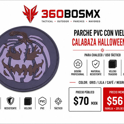 Parche PVC c/ Velcro Calavera Halloween A1