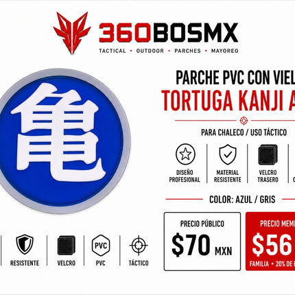 Parche PVC c/ Velcro Tortuga KanjiA1
