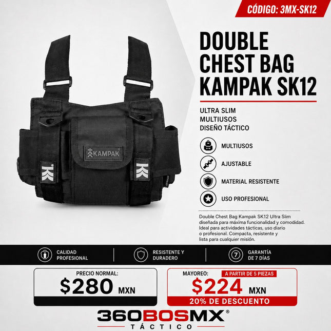 Pechera Doble KAMPAK Negro